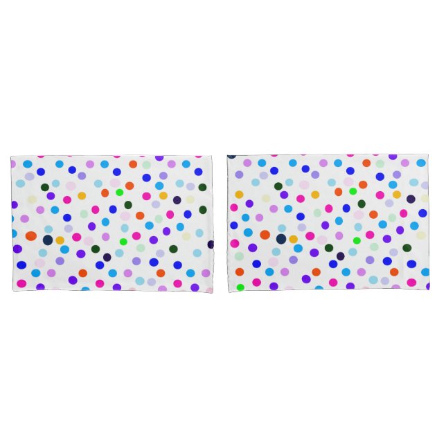 Multicolor Polka Dots Standard Pillowcases (Front-Set)