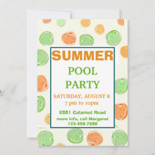Multicolor Polka Dots Summer Party Invitation
