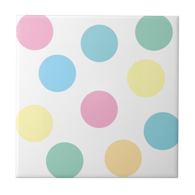 Multicolor Polka Dots Tile (Front)