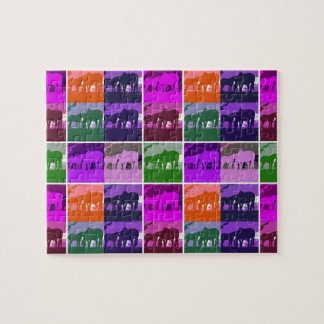 Multicolor Pop Art Horses Jigsaw Puzzle