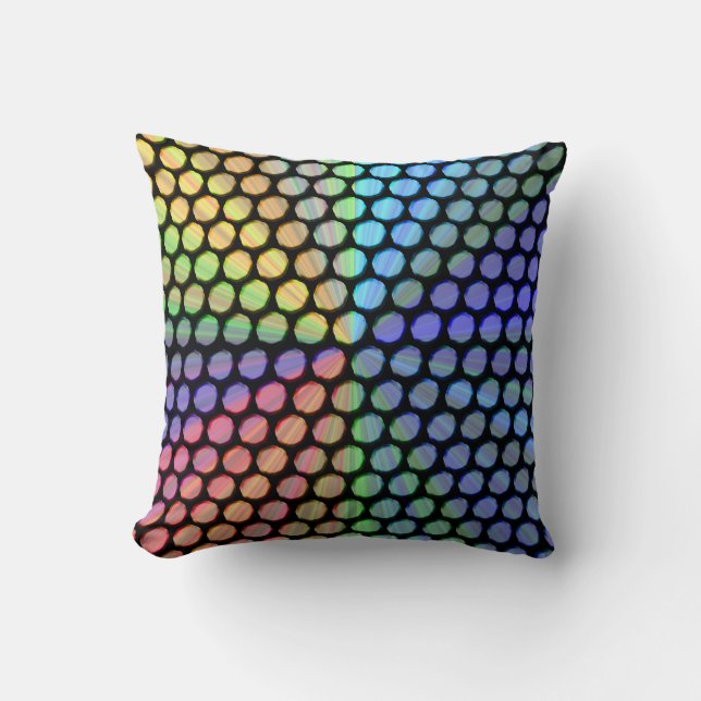 Multicolor Prism Effect Throw Pillow (Front)