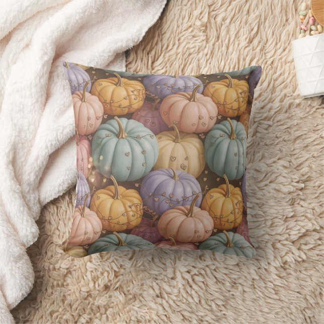  Multicolor Pumpkin Pattern  Throw Pillow (Blanket)