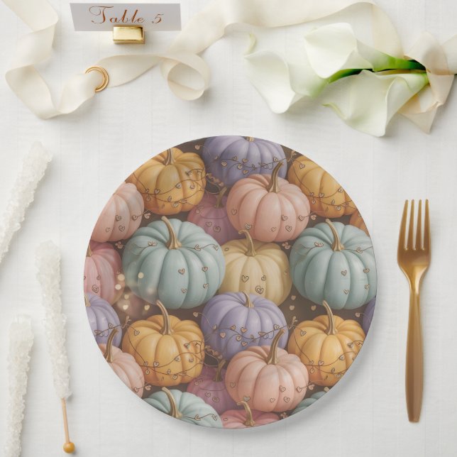 Multicolor Pumpkin PatternThrow, Paper & Party  Paper Plate (Wedding)