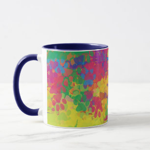 Multicolor puppy paw mug