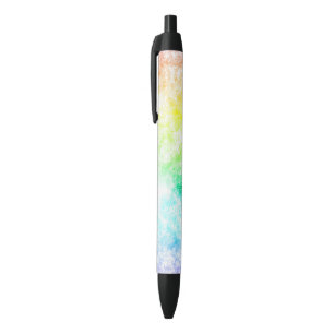 Multicolor Rainbow Clouds Customize or Stay Cloudy Black Ink Pen