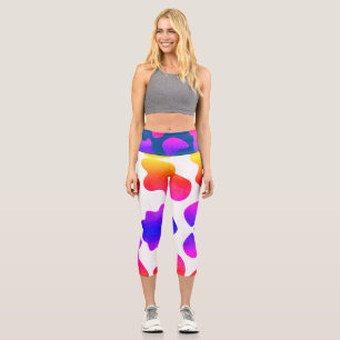 Multicolor rainbow design animal style spot capri leggings