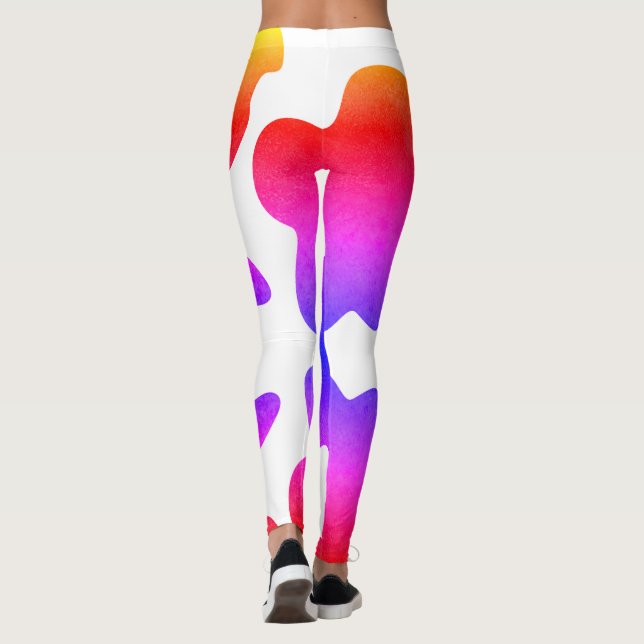 Multicolor rainbow design animal style spot leggings (Back)