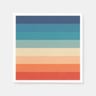 Multicolor Rainbow Striped design paper napkin