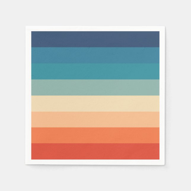 Multicolor Rainbow Striped design paper napkin (Front)