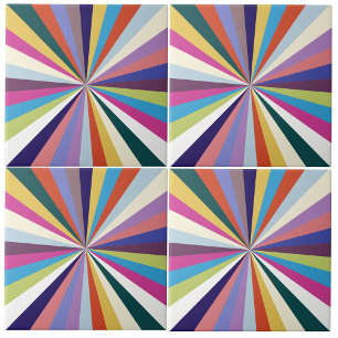 Multicolor Rays Summer Tile