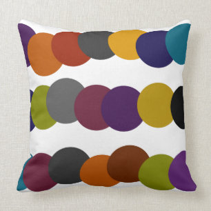 Multicolor Retro Bubble Graphic Throw Pillow