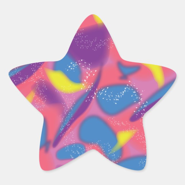 Multicolor Retro Star Sticker (Front)