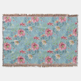 Multicolor Rose sauvage sur la couverture à jet bl