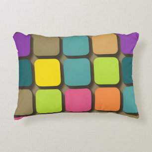 Multicolor Rounded Square Geometric Modern Accent Pillow