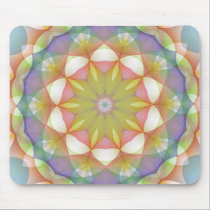 Multicolor Scalloped Flower Kaleidoscope Mouse Pad