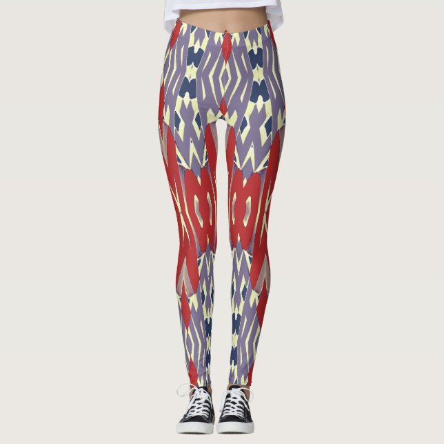 Multicolor seamless pattern "Ratti_Creative_Arts" Leggings (Front)
