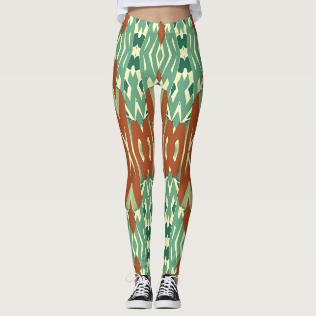 Multicolor seamless pattern "Ratti_Creative_Arts" Leggings (Front)