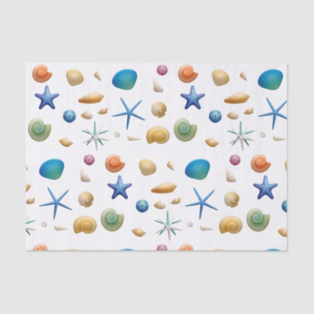 Multicolor Seashells Tissue Paper (Front)