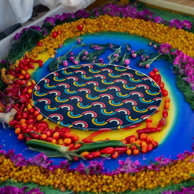 Multicolor semi-circle Pattern Cutting Board (Chopping Board)