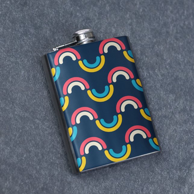 Multicolor semi-circle Pattern Hip Flask (flask)