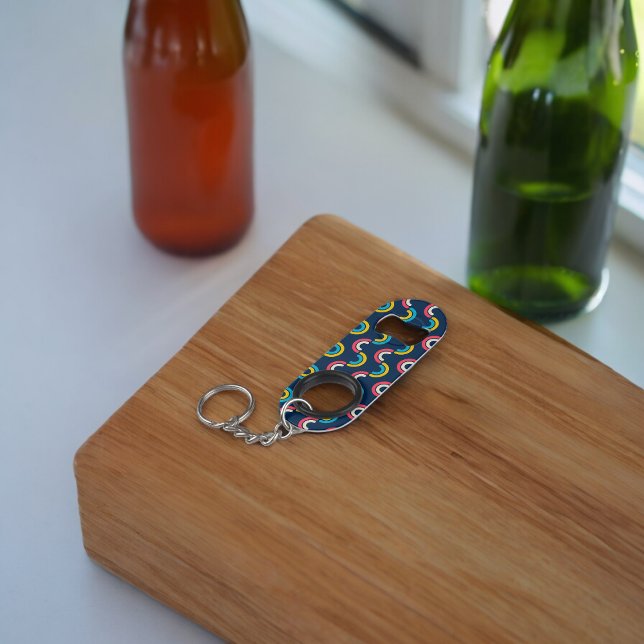 Multicolor semi-circle Pattern Keychain Bottle Opener (Bottle Openers)