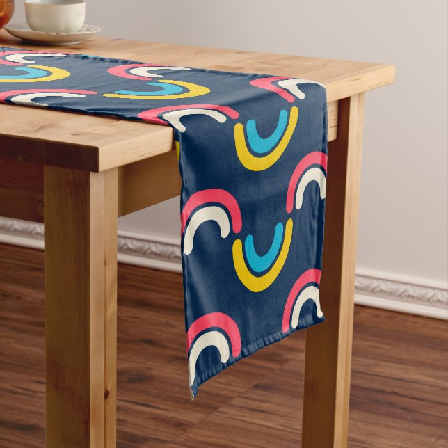Multicolor semi-circle Pattern Long Table Runner (In Situ)