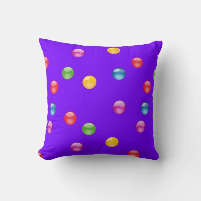 Multicolor Shiny Polkadot Confetti DIY Background Throw Pillow (Front)