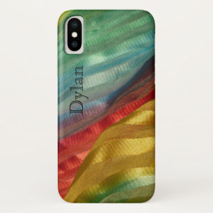Multicolor Silk Fabric Photo with Name Case-Mate iPhone Case