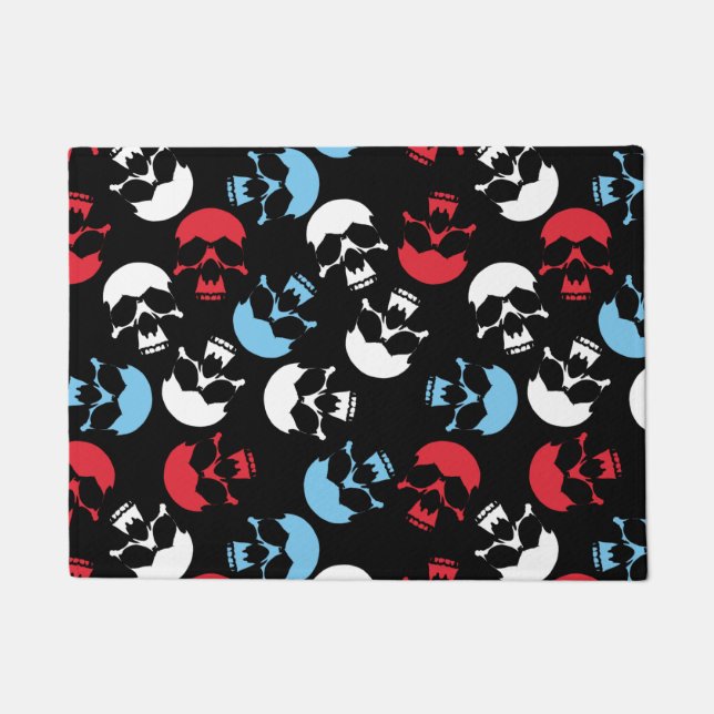 Multicolor Skull Pattern Doormat (Front)