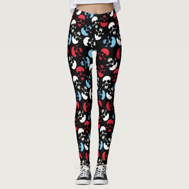 Multicolor Skull Pattern Leggings (Front)