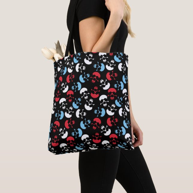 Multicolor Skull Pattern Tote Bag (Close Up)