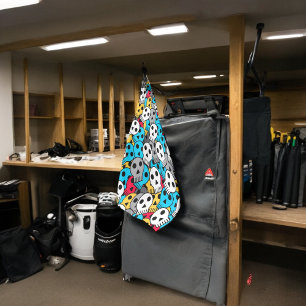 multicolor skulls golf towel