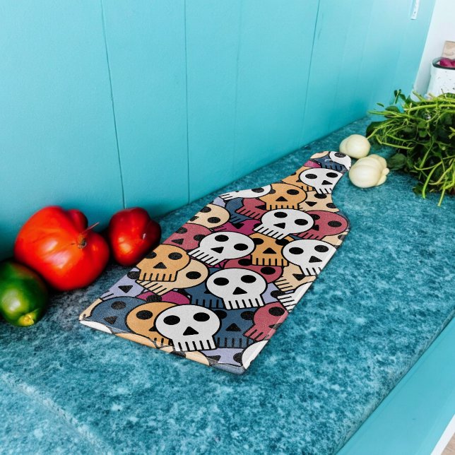 Multicolor Skulls Pattern Cutting Board (Chopping Board)