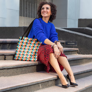 Multicolor small triangles tote bag