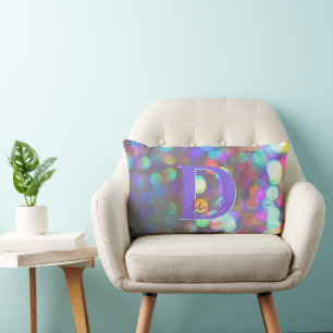 Multicolor Sparkles Desk Chair Lumbar Pillow