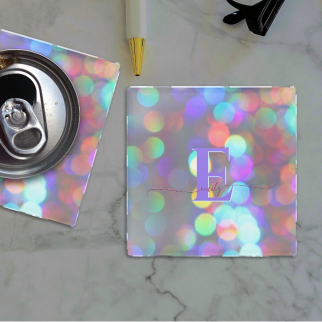 Multicolor Sparkles Glass Coaster (Creator Uploaded)