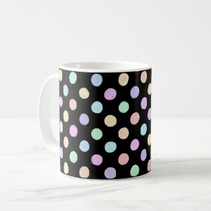 Multicolor Spots on Black Coffee Mug