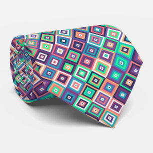 multicolor square geometric pattern tie