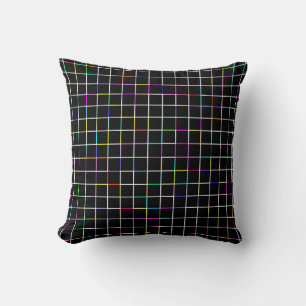 Multicolor Square Lined Pattern Throw Pillow