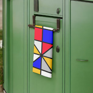 Multicolor Squares Geometric Pattern Kitchen Towel