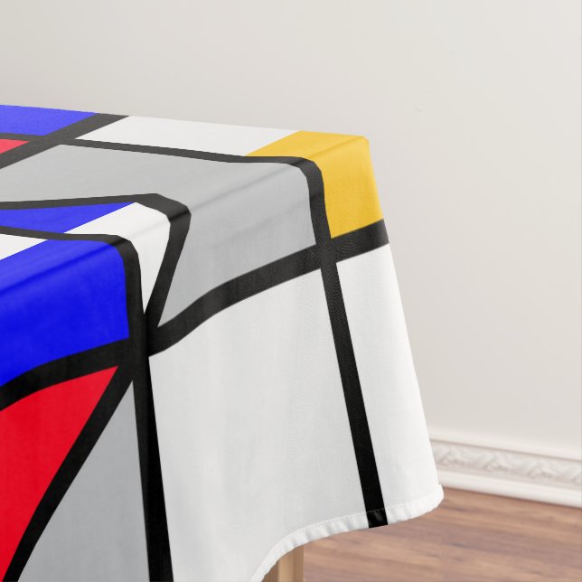 Multicolor Squares Geometric Pattern Tablecloth (In Situ)