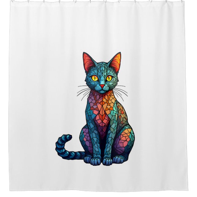 Multicolor Stained Glass Cat 784 (Front)