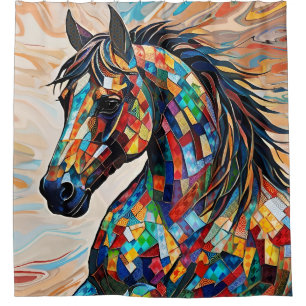 Multicolor Stained Glass Mosaic Horse 15