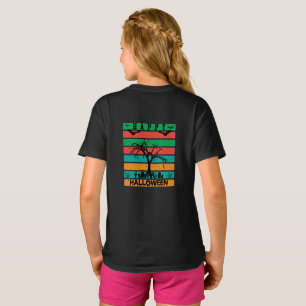 Multicolor Stripe Cemetery with Bats and Tree T-Shirt