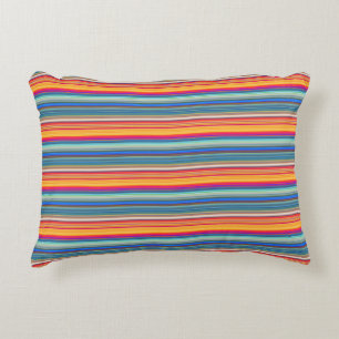 Multicolor Striped Pattern Accent Pillow