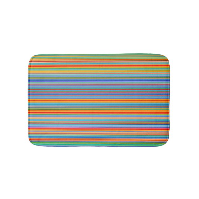 Multicolor Striped Pattern Bath Mat (Front)