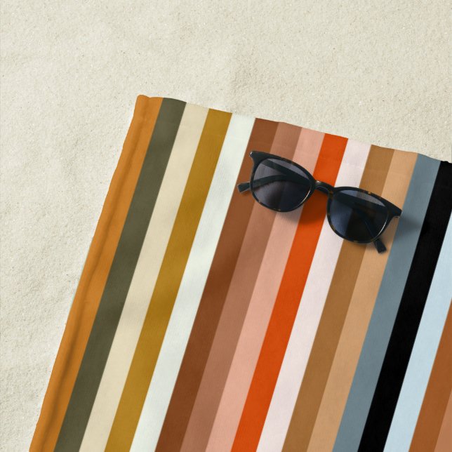 Multicolor Striped Pattern Beach Towel (In Situ)