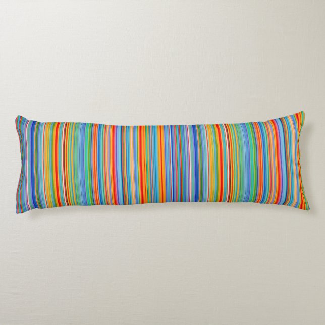 Multicolor Striped Pattern Body Pillow (Back)