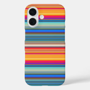 Multicolor Striped Pattern iPhone 16 Case
