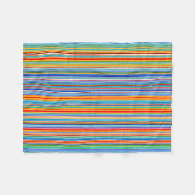 Multicolor Striped Pattern Fleece Blanket (Front (Horizontal))
